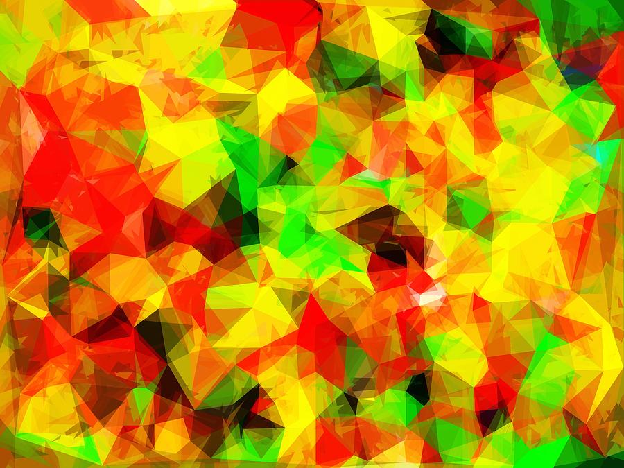 Geometric Triangle Pattern Abstract Background In Yellow Green Red Digital  Art by Tim LA - Fine Art America