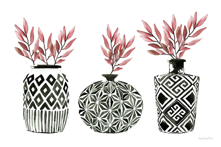 Geometric Vases I Painting by Mercedes Lopez Charro Geometric Vases I Painting by Mercedes Lopez Charro