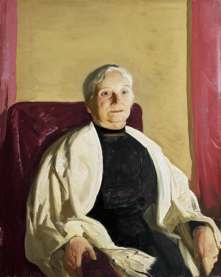George Bellows -Columbus, 1882-New York, 1925-. A Grandmother -1914-. Oil on panel. 94 x 74.5 cm. Painting by George Bellows -1882-1925-