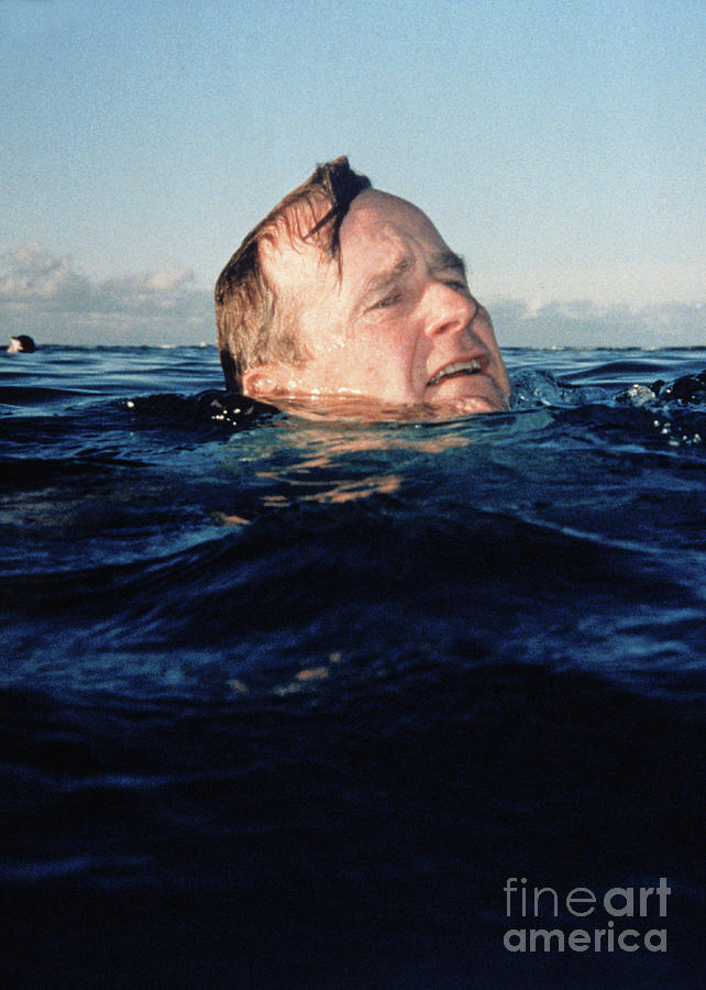 George Bush Swimming Photograph by Bettmann
