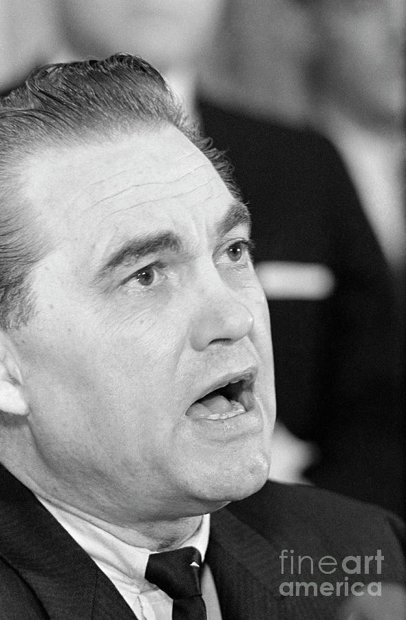 George C. Wallace Speaking At Press Photograph by Bettmann