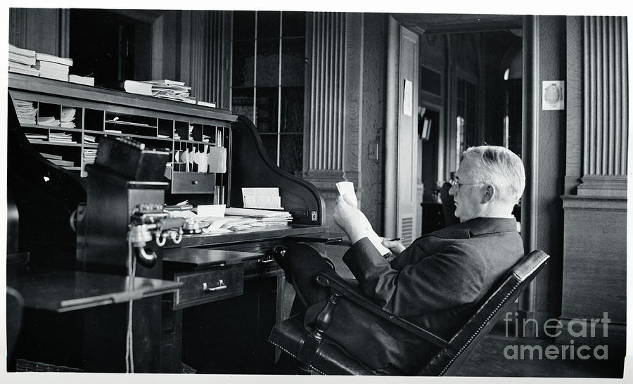 George Eastman Seated At His Desk Photograph by Bettmann