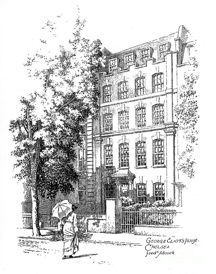 George Eliots House, Chelsea, London Drawing by Print Collector