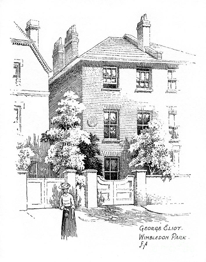 George Eliots House, Wimbledon Park Drawing by Print Collector