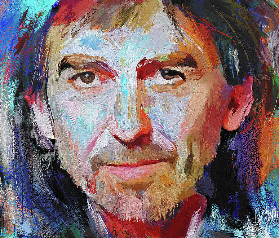 George Harrison the Beatles Artistic Portrait Digital Art by Yury Malkov