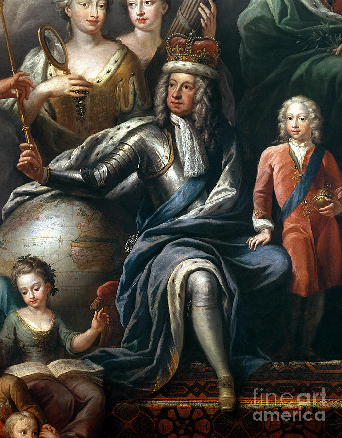 George I And His Grandson, Prince Frederick, Detail From The Painted Hall Painting by James Thornhill