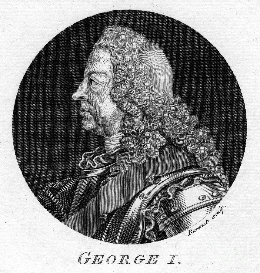 George I Of Great Britain.artist Ravenet Drawing by Print Collector