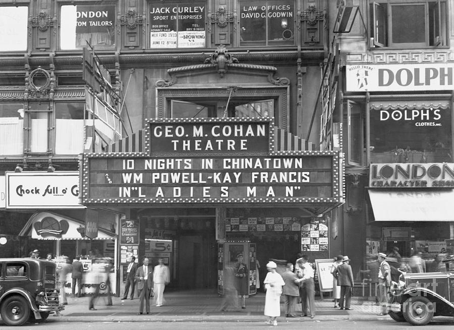 George M. Cohen Theater In New York City Photograph by Bettmann
