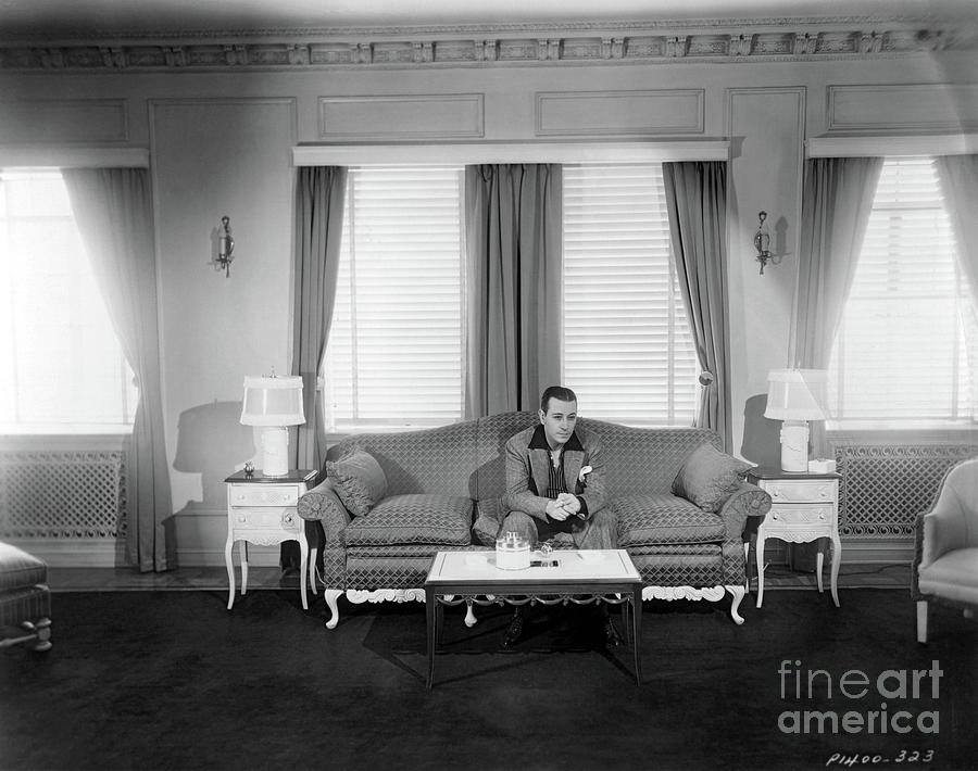 George Raft at the El Royale Apartments 1936 Photograph by Sad Hill - Bizarre Los Angeles Archive
