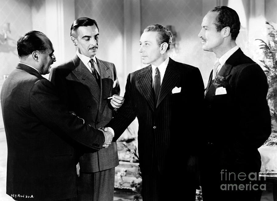 George Raft Lucky Nick Cain  handshake Photograph by Sad Hill - Bizarre Los Angeles Archive