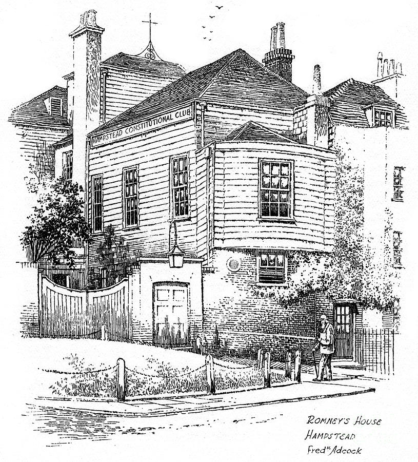 George Romneys House, Hampstead Drawing by Print Collector