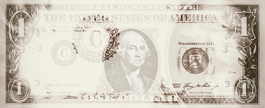 George Washington Digital Art - George Washington American One Dollar Bill Paper Currency Note Artwork Doubled by Shawn OBrien