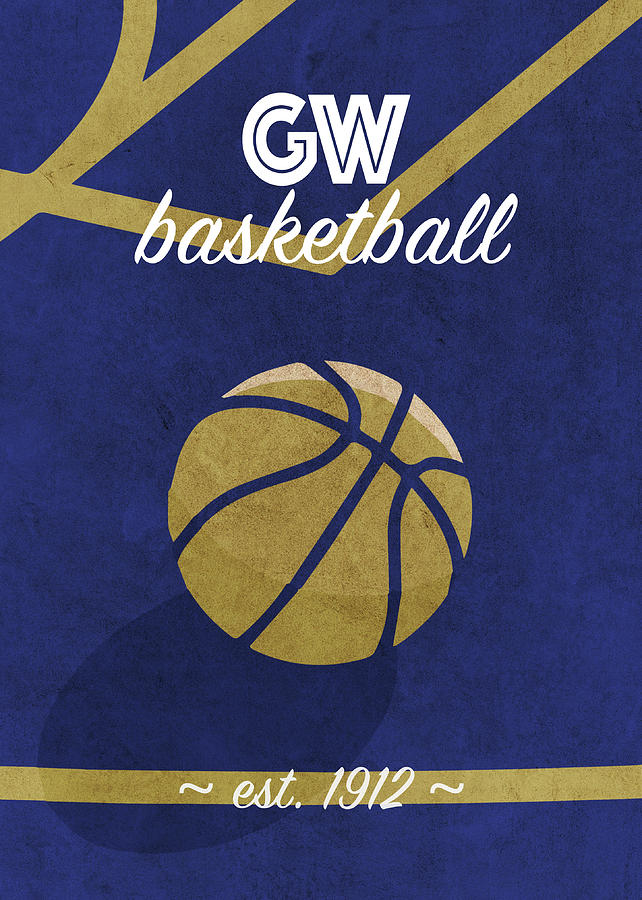 George Washington Mixed Media - George Washington Basketball College Retro Vintage Poster University Series by Design Turnpike