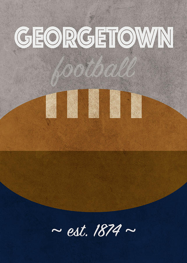 Georgetown University Mixed Media - Georgetown College Football Team Vintage Retro Poster by Design Turnpike