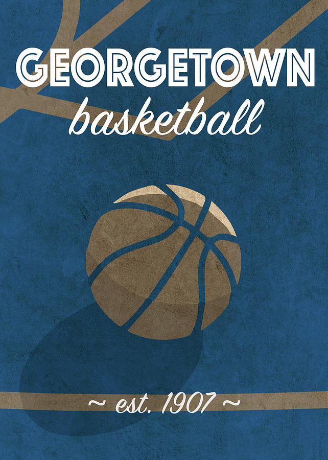 Georgetown University Mixed Media - Georgetown University Retro College Basketball Team Poster by Design Turnpike