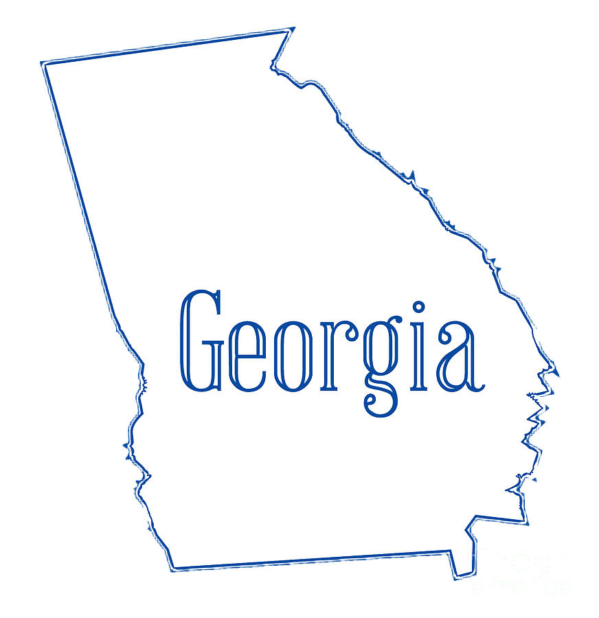 Georgia State Map Outline Digital Art by Bigalbaloo Stock - Fine Art ...