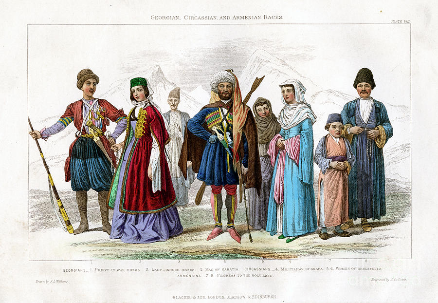 Georgian, Circassian And Armenian Drawing by Print Collector
