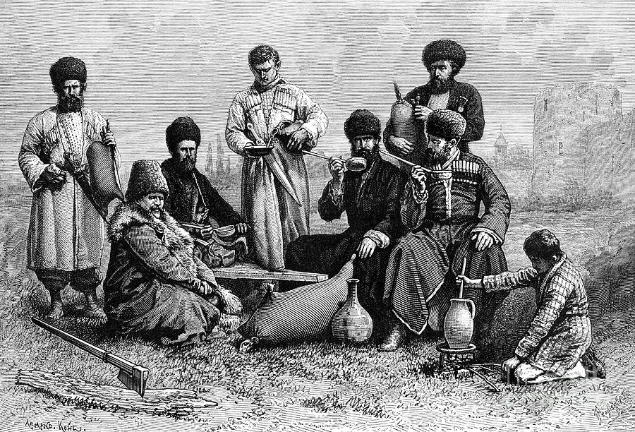 Georgian Men, 1895.artist Armand Kohl Drawing by Print Collector