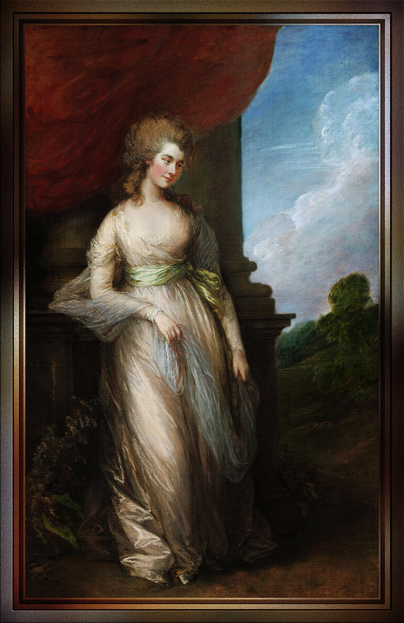 Georgiana Duchess of Devonshire by Thomas Gainsborough Painting by Rolando Burbon