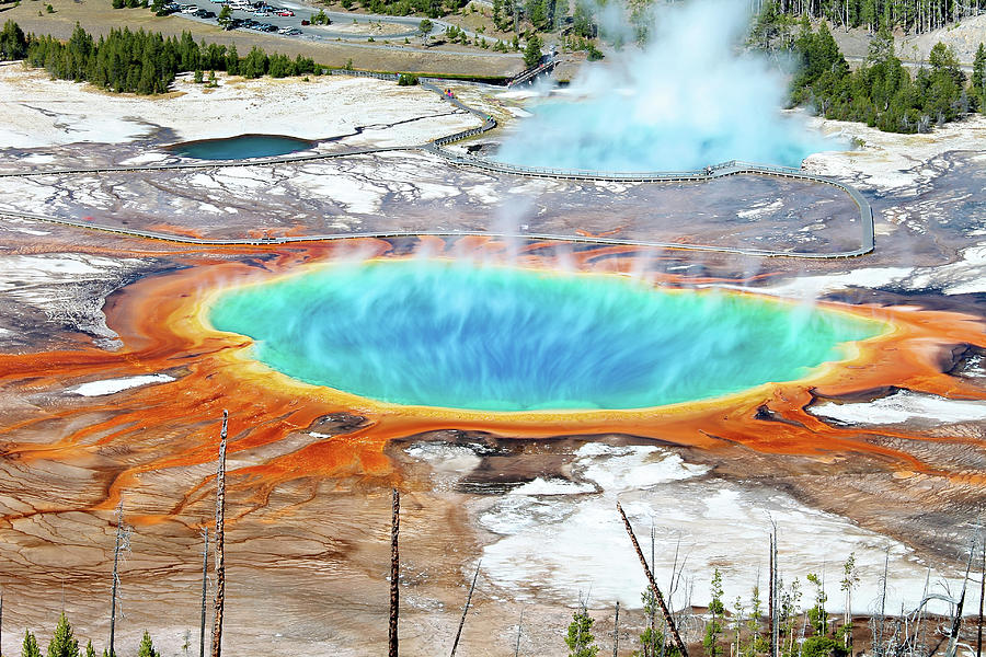 Yellowstone National Park Photograph - Geothermal Pool With Steam Rising by Chung Hu