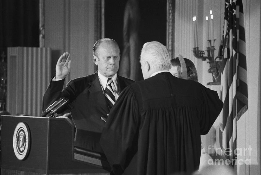 Gerald Ford Is Sworn In As President Photograph by Bettmann