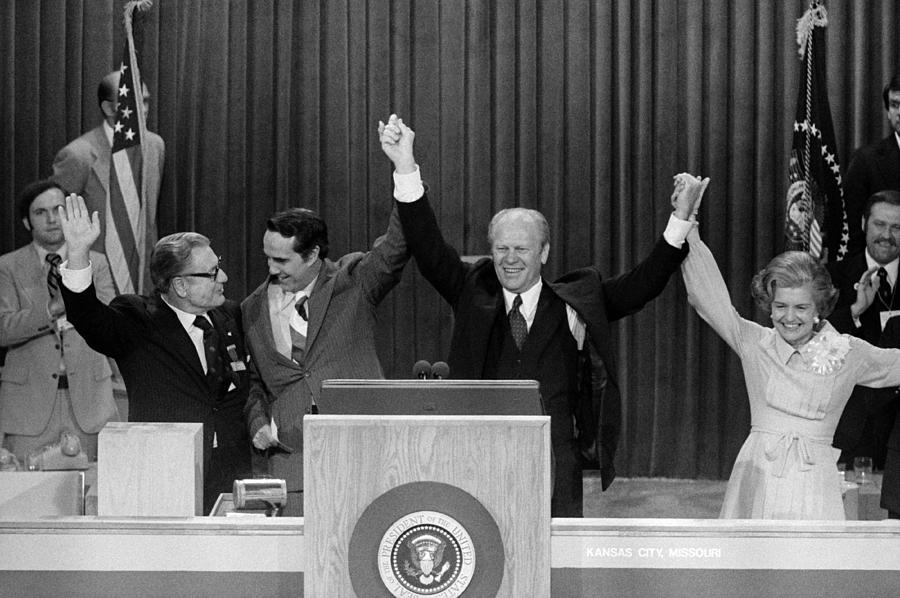Gerald Ford Receiving GOP Nomination - 1976 Photograph by War Is Hell Store