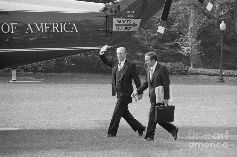 Gerald Ford Waving And Walking Photograph by Bettmann