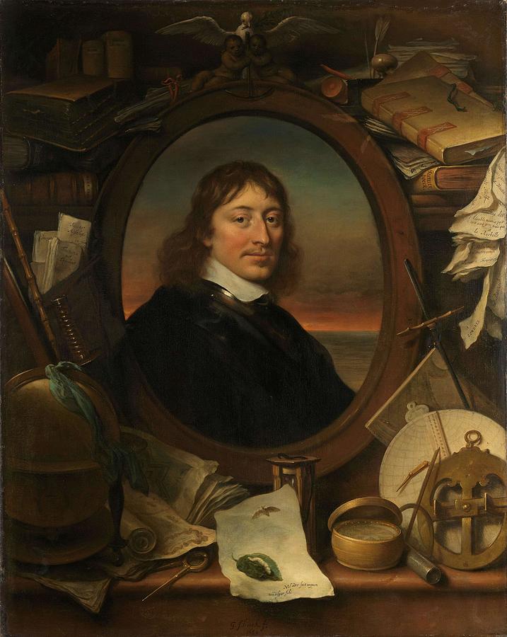 Gerard Pietersz Hulft -1621-56-, First Councilor and Director-General of the Dutch East India Com... Painting by Govert Flinck -mentioned on object-