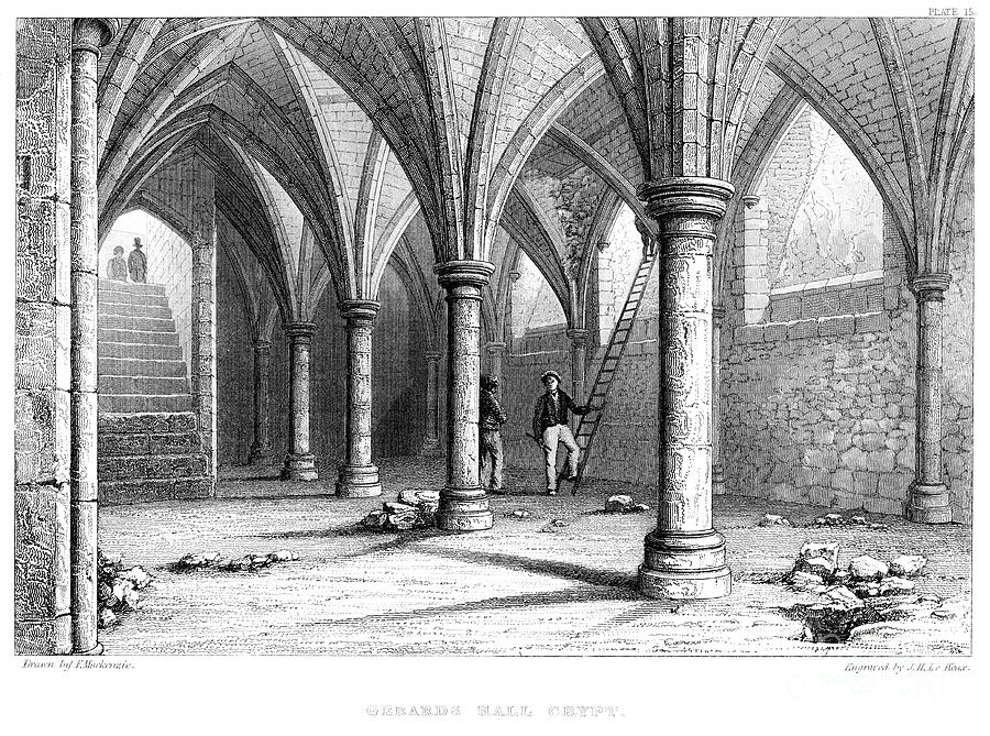 Gerards Hall Crypt, City Of London Drawing by Print Collector