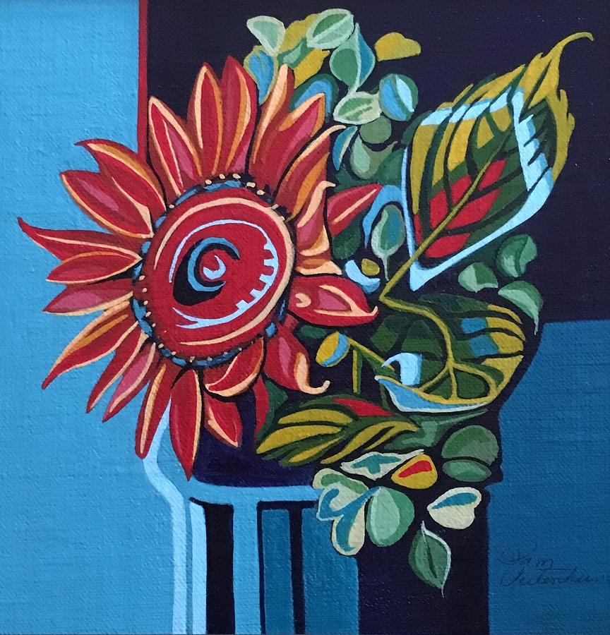 Gerbena Daisy Painting by Pam Veitenheimer