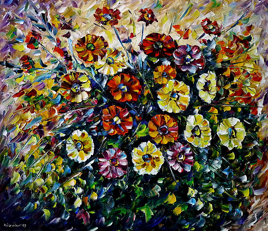 Gerbera Bouquet Painting by Mirek Kuzniar