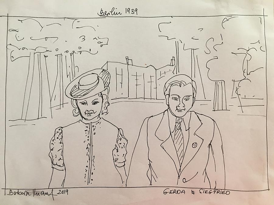 Gerda and Siegfried in 1939 Drawing by Barbara Anna Knauf