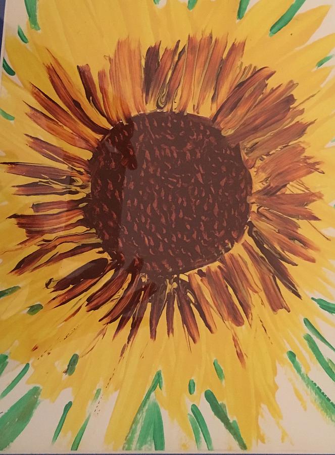 Sunflower Painting - Geris Sunflower by Janet Padgett