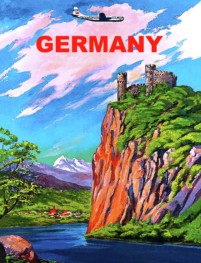 German Airline Poster Digital Art by Long Shot