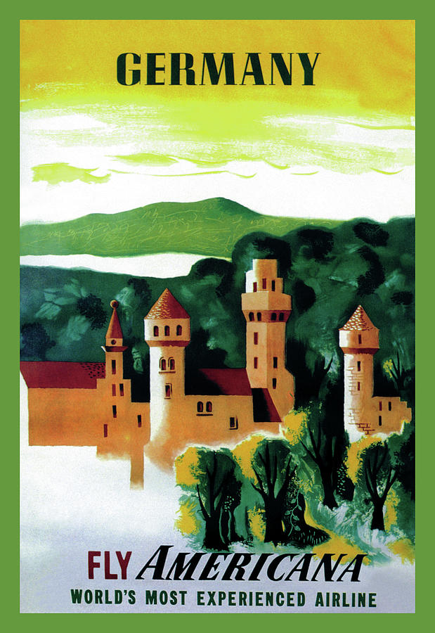 German Castle Painting by Edward Ted McKnight Kauffer