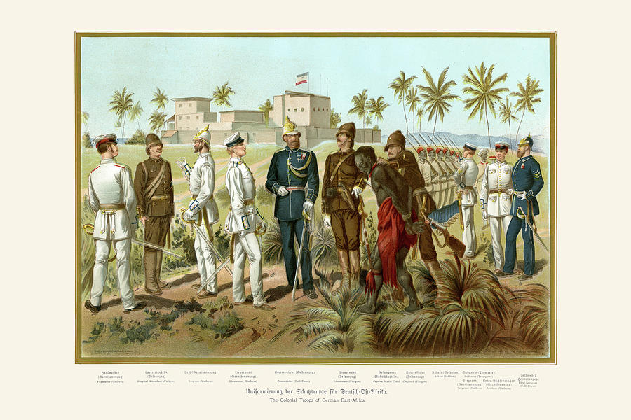 German East Africa Colonial Troops Painting by G. Arnold