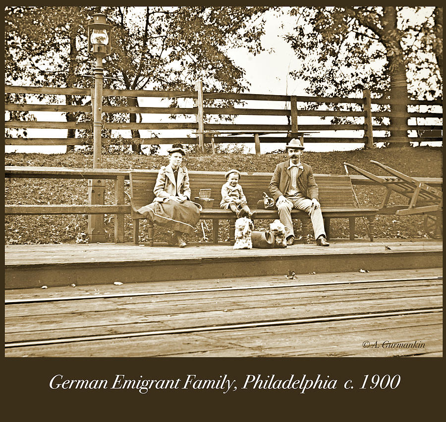 German Emigrant Family Waiting for a Train c. 1900 Photograph by A Macarthur Gurmankin