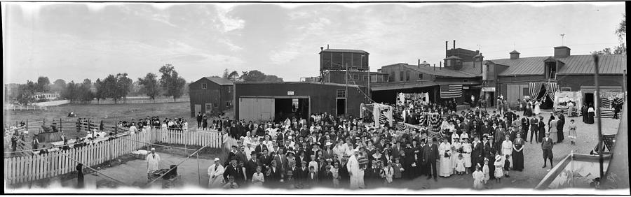 Black And White Photograph - German Festival At Loeffler Sausage by Fred Schutz Collection