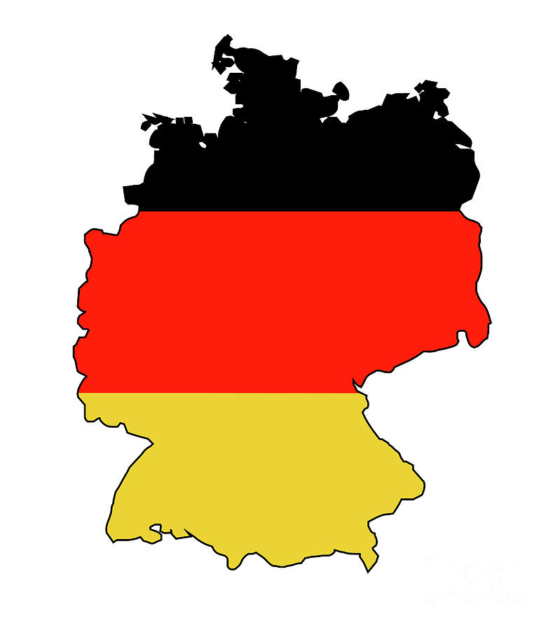 German Flag Map Digital Art by Bigalbaloo Stock