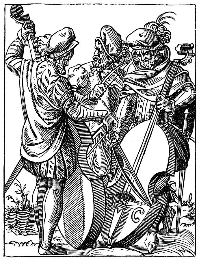 German Musicians, 16th Century, 1870 Drawing by Print Collector