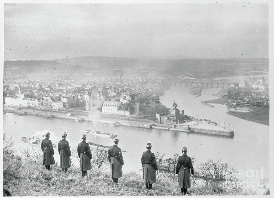 German Police Overlooking Rhineland Photograph by Bettmann