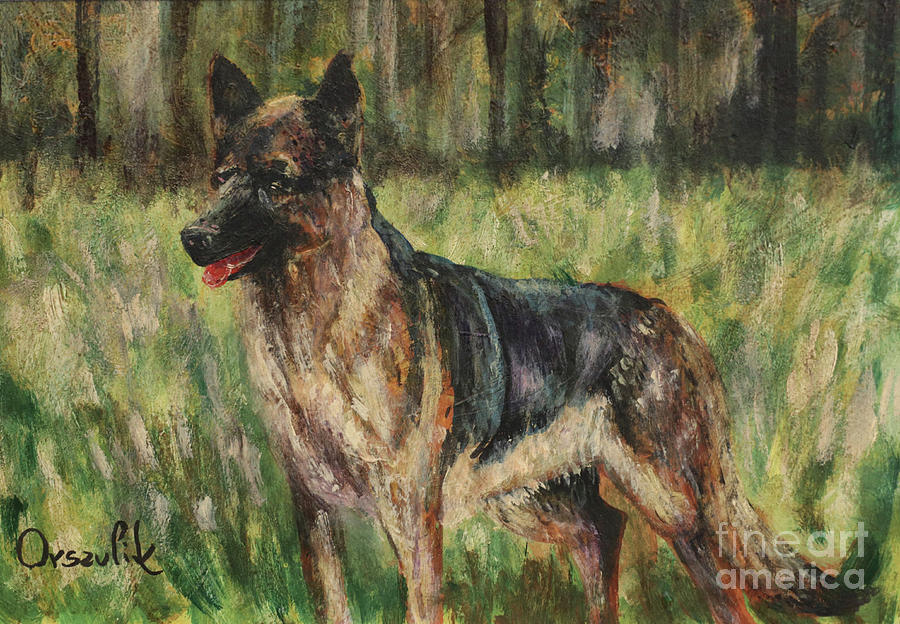 German Shepherd Painting by Dariusz Orszulik