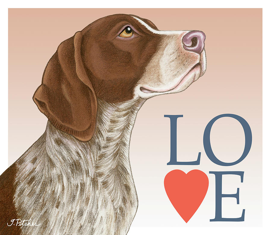 Inspirational Mixed Media - German Shorthair Love by Tomoyo Pitcher