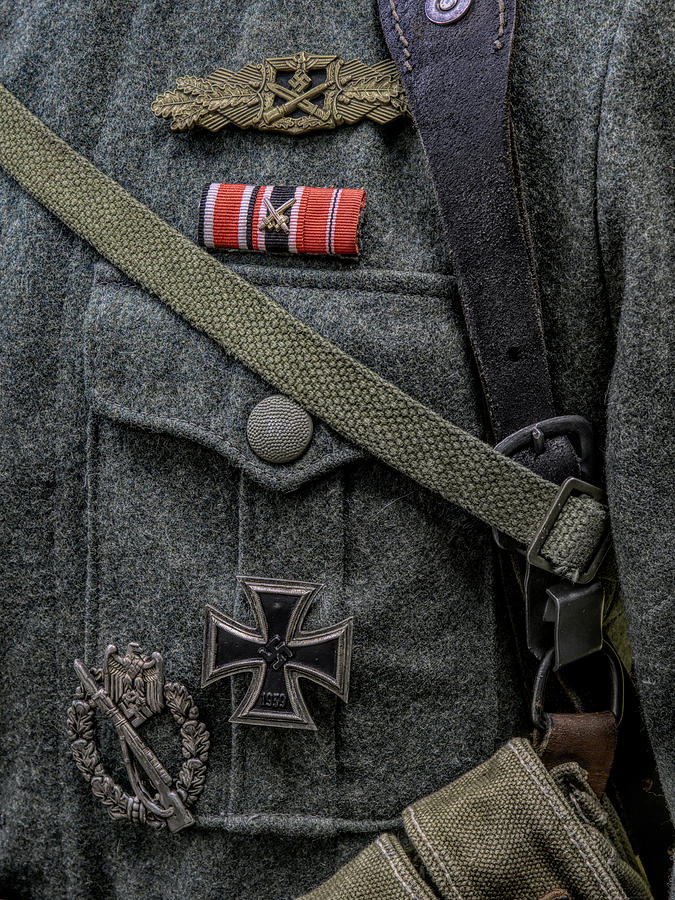 Vintage Photograph - German soldier ww2 by John Straton