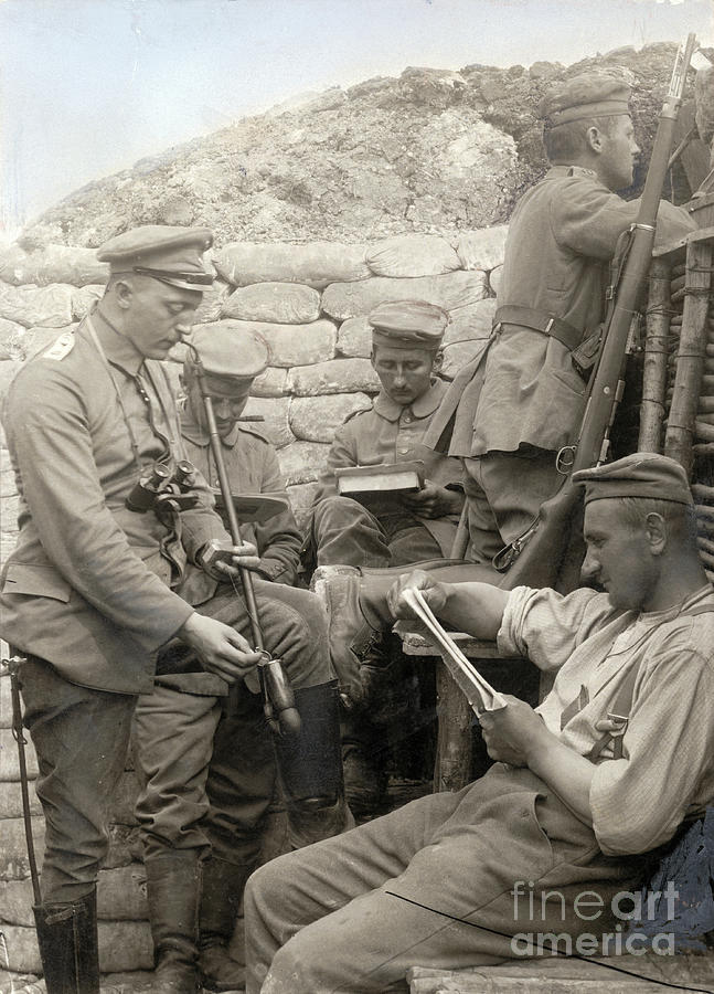 German Soldiers Relaxing Photograph by Bettmann