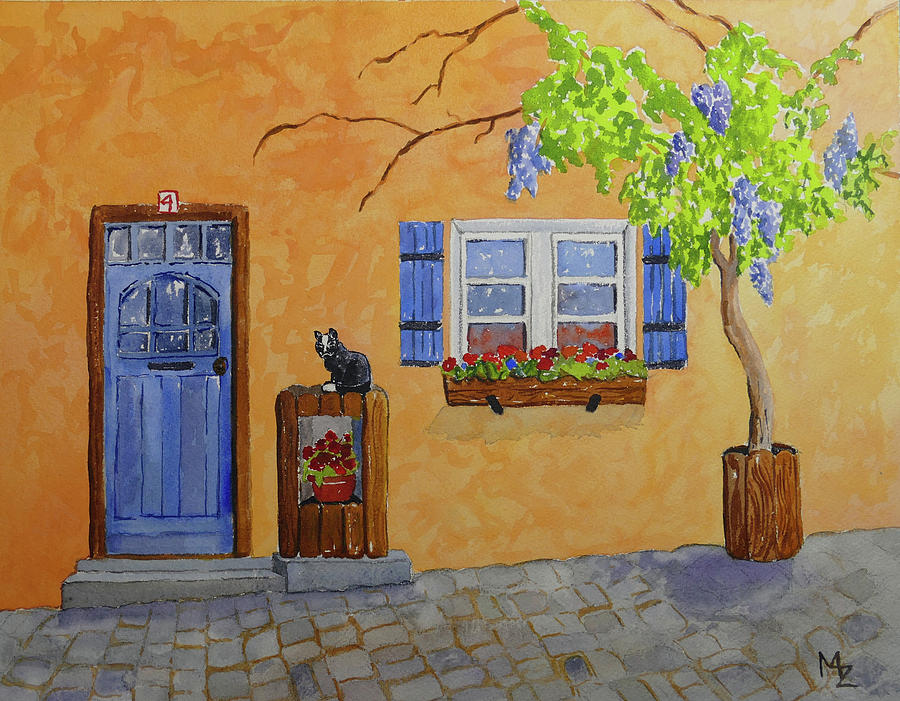 German Street Painting by Margaret Zabor