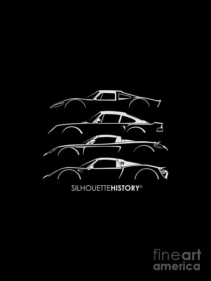 German Supercar SilhouetteHistory Digital Art by Gabor Vida