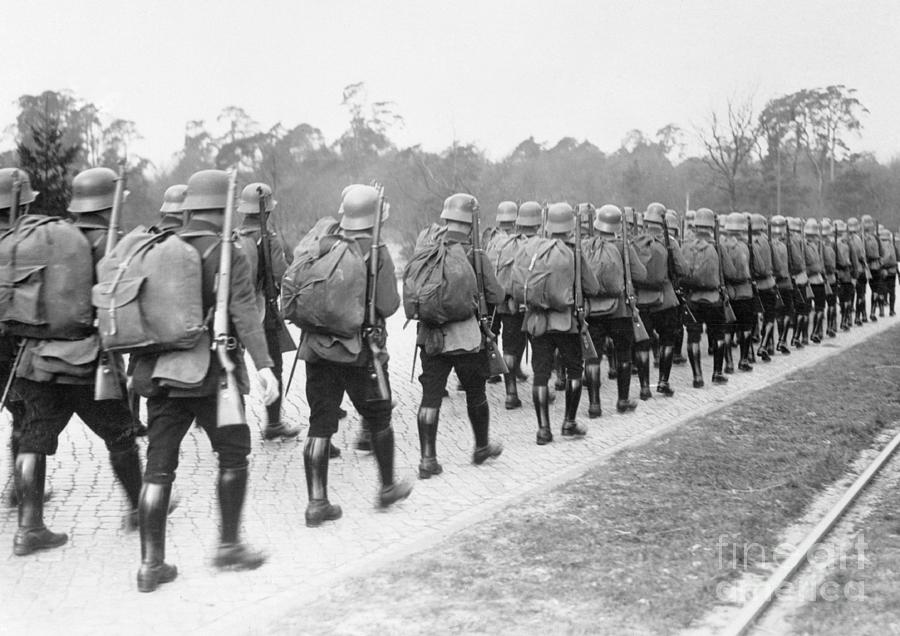 German Troops Marching With Full Photograph by Bettmann