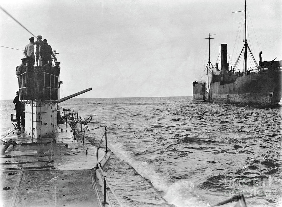 German U-boat Sinking Ss Parkgate Photograph by Us National Archives/science Photo Library