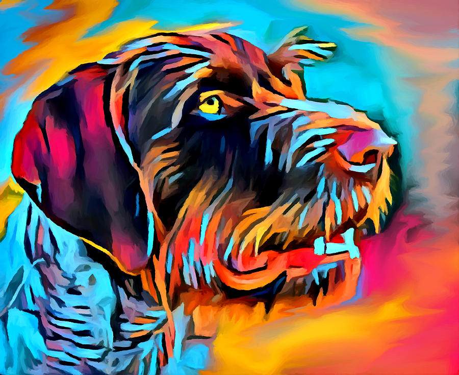 German Wirehaired Pointer 2 Painting